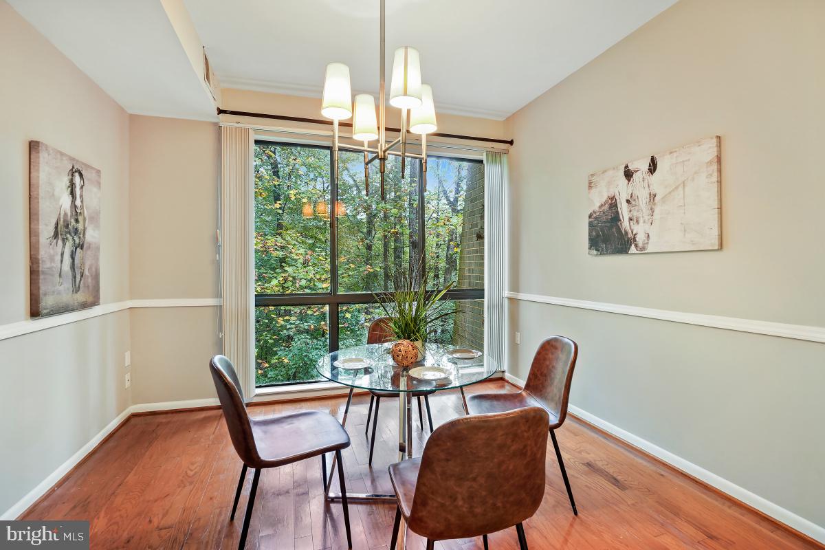2102 Green Watch Way, Unit 301 Reston, VA 20191 - Photo 12 of 32 a dining room with furniture a chandelier and wooden floor