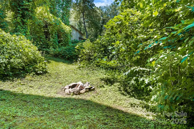 a backyard of a house with lots of green space
