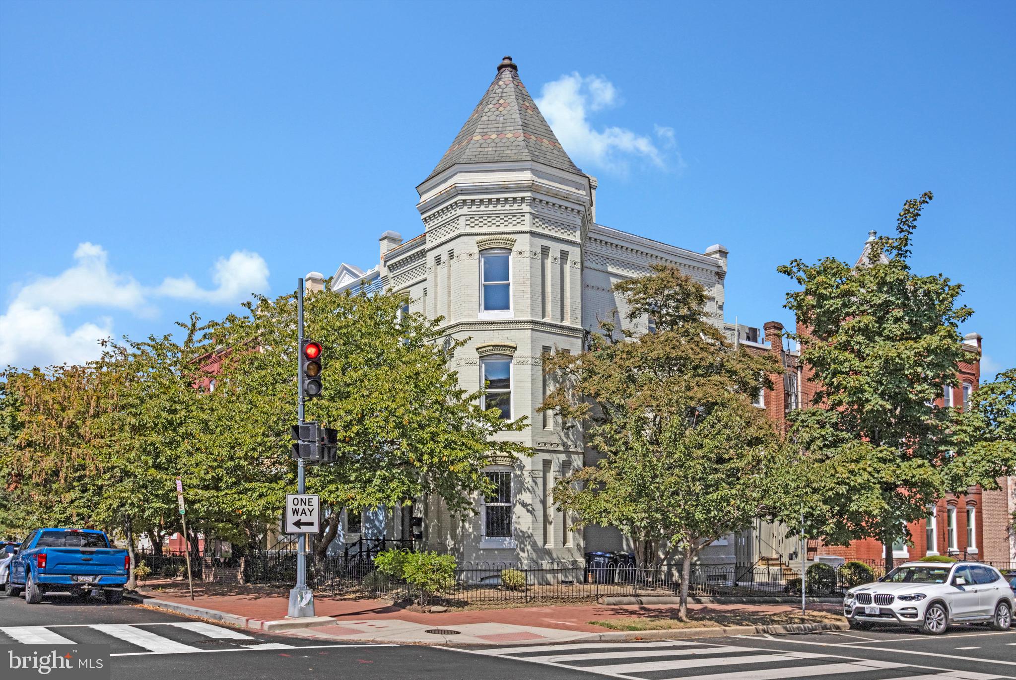 a front view of a building