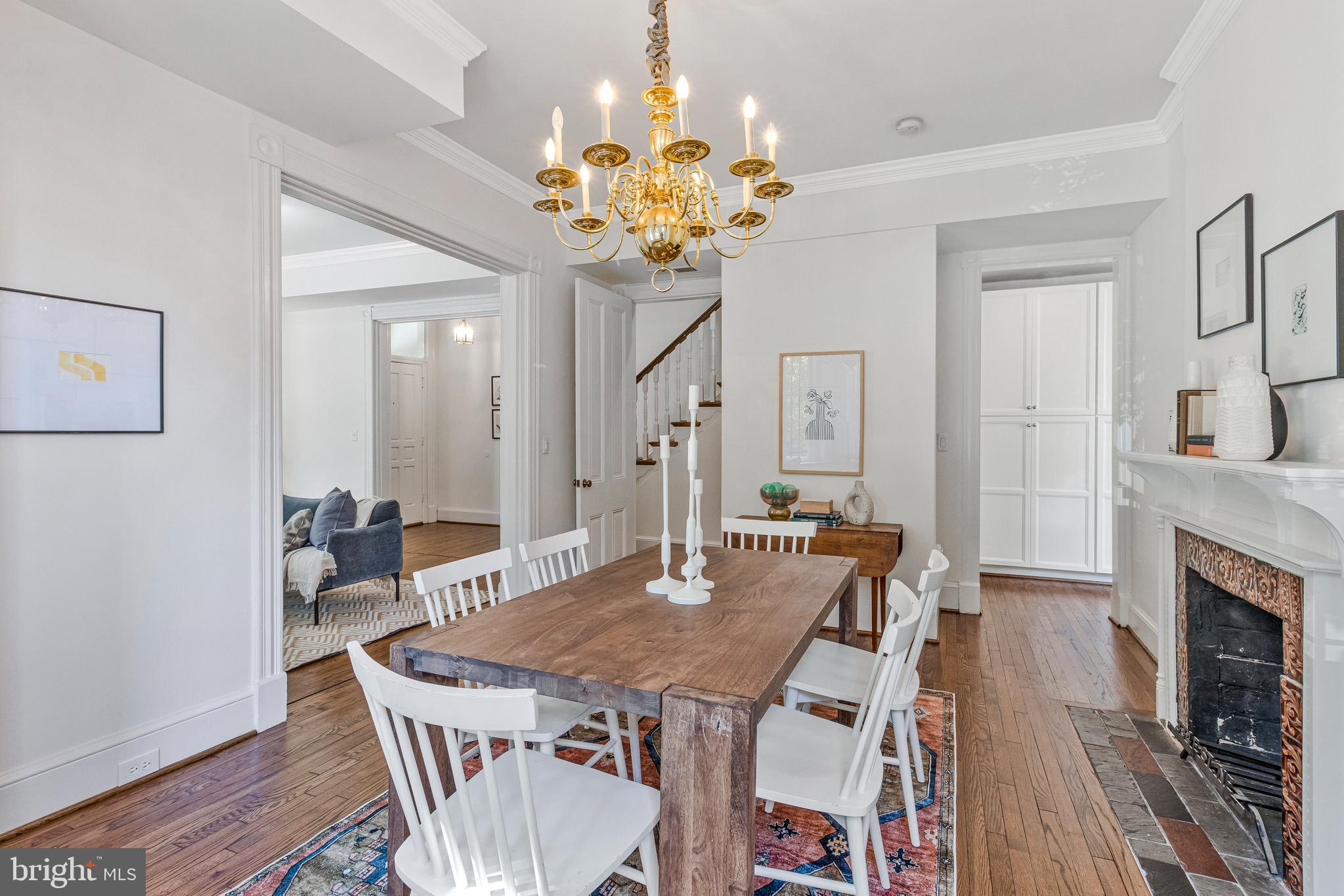 334 E Street Northeast Washington, DC 20002 - Photo 11 of 32 a view of a dining room with furniture and chandelier