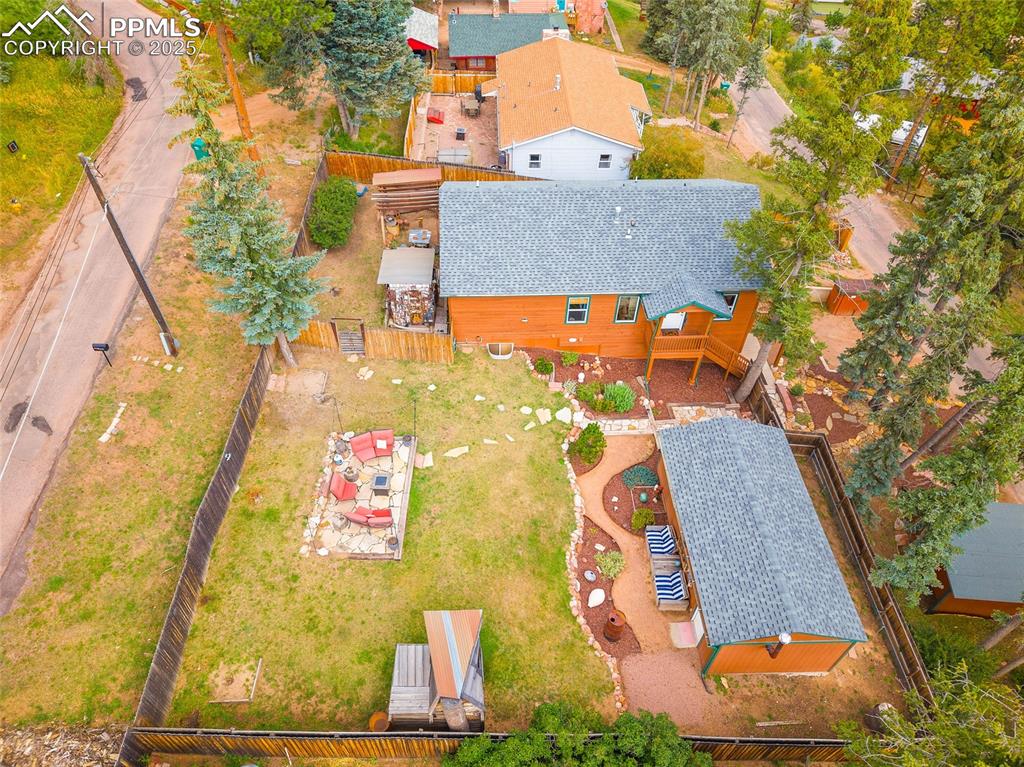 9845 Mesa Road Cascade, CO 80809 - Photo 42 of 50 an aerial view of residential houses with yard