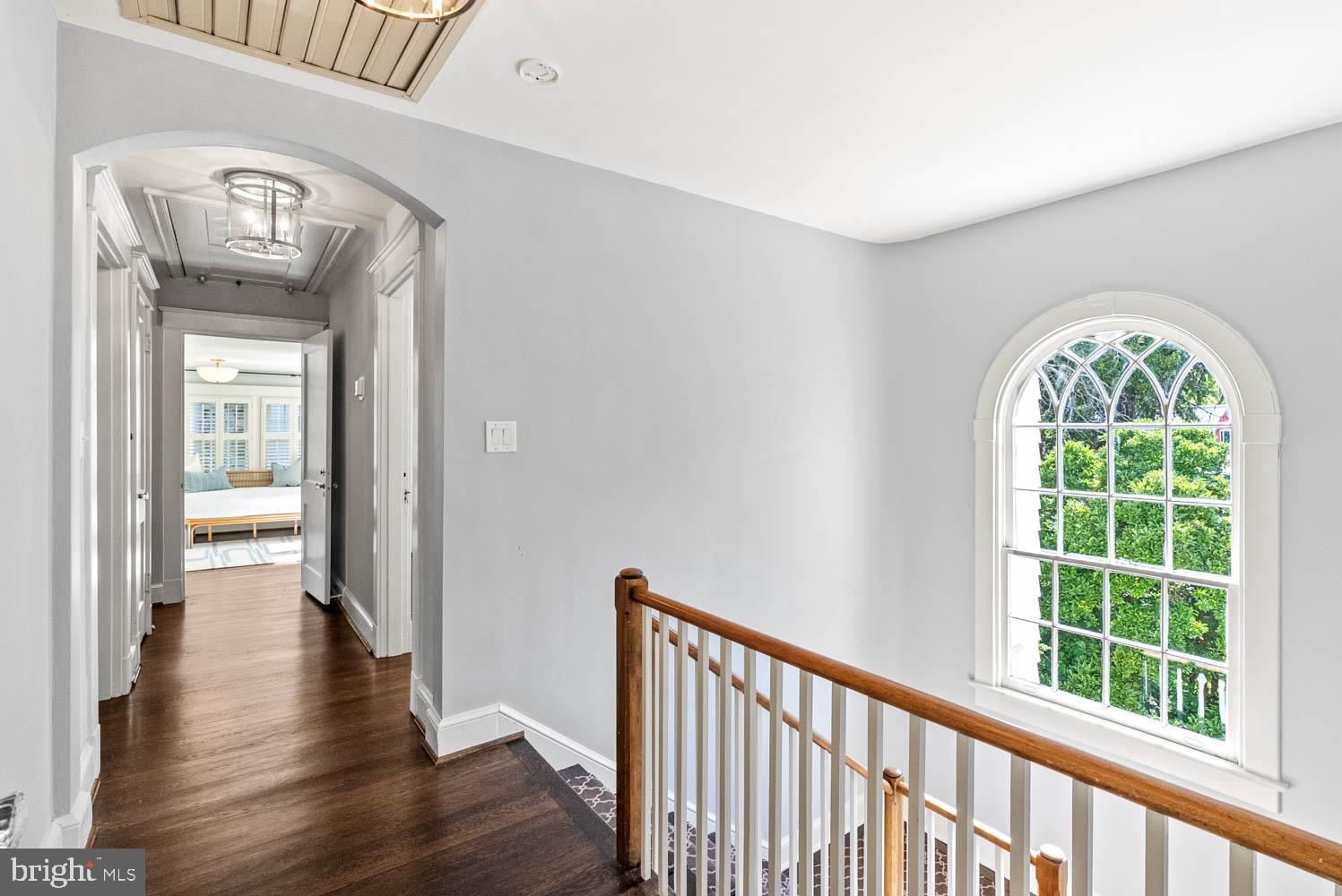 7406 Brookville Road Chevy Chase, MD 20815 - Photo 33 of 72 Upper Level Hallway w/ Architectural Window