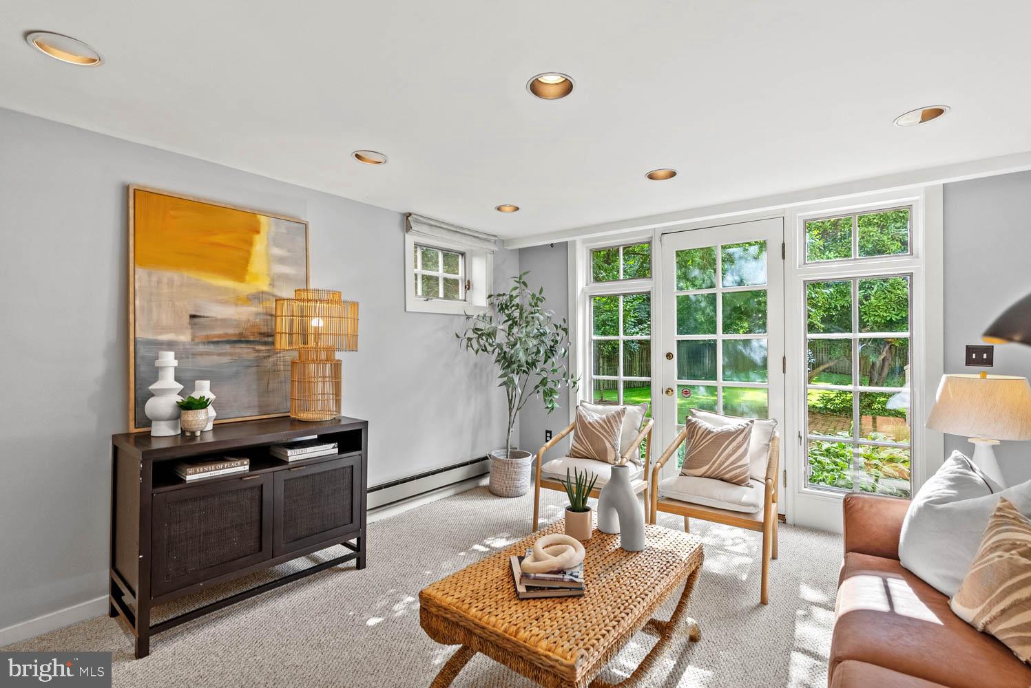 7406 Brookville Road Chevy Chase, MD 20815 - Photo 44 of 72 a living room with furniture and a floor to ceiling window