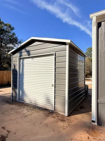 a view of wooden house