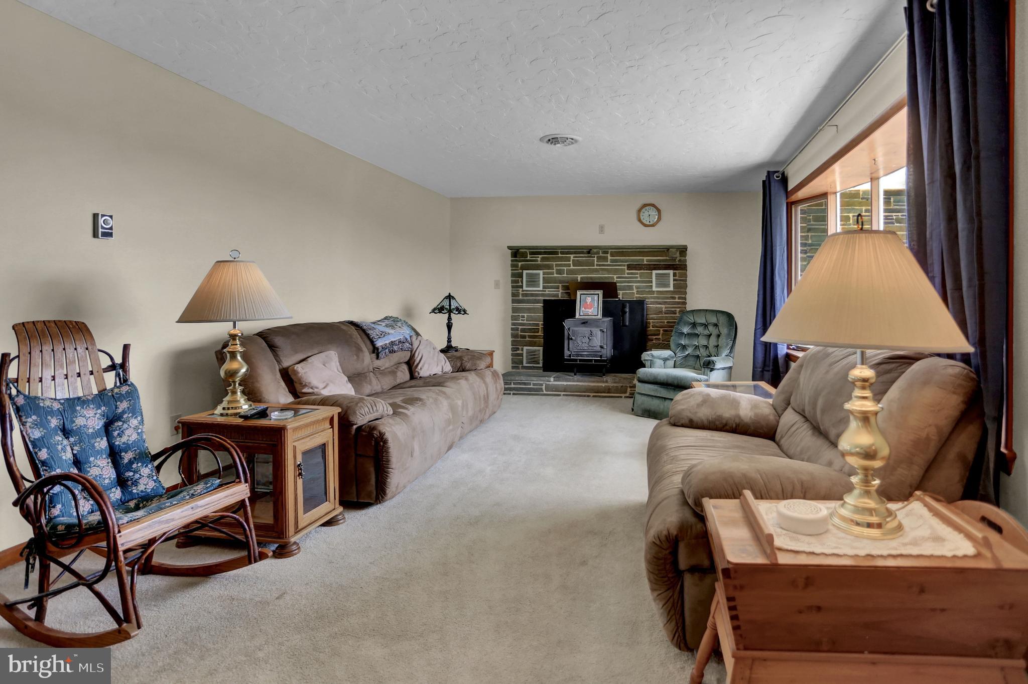 Living room fireplace wood stove Insert.