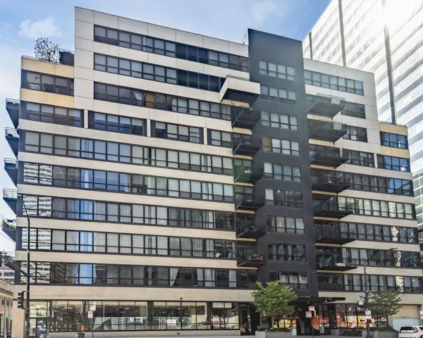 a front view of a building