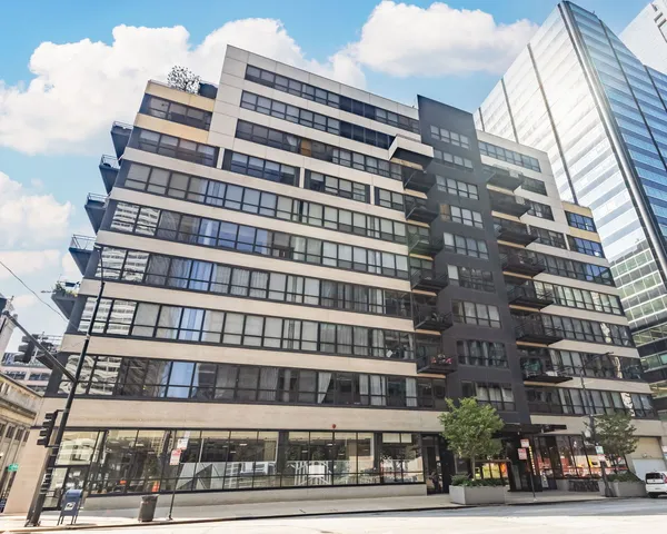 a front view of a building