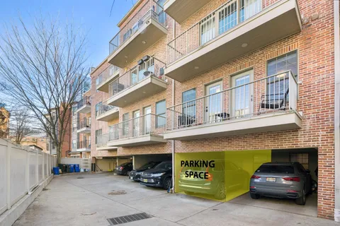 a car parked in front of a building