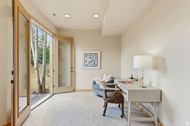3026 Lower Saddleback Road Park City, UT 84098 - Photo 23 of 71 Office area with carpet and recessed lighting