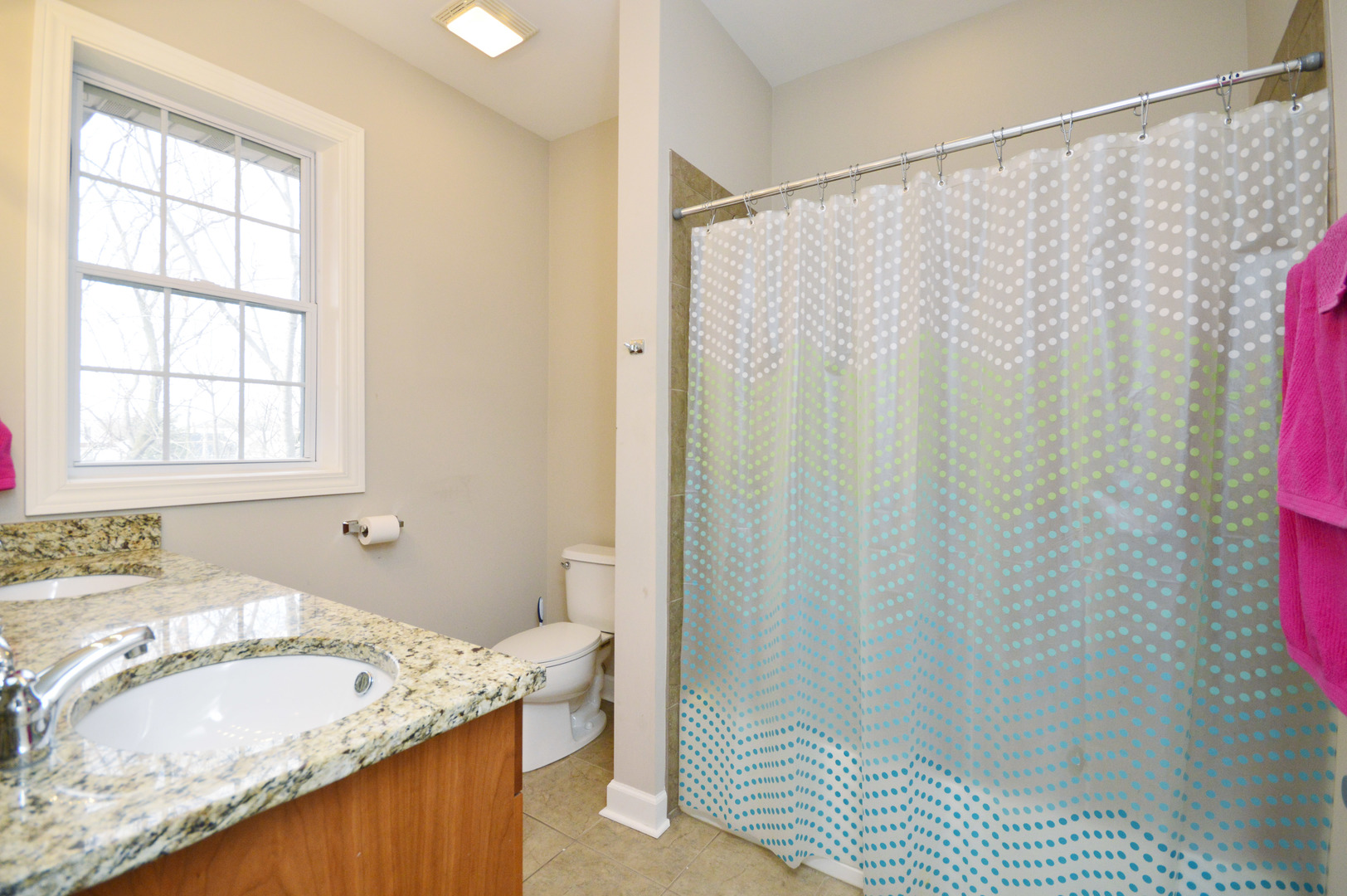 1631 Church Street Evanston, IL 60201 - Photo 16 of 19 a bathroom with a granite countertop sink and a mirror
