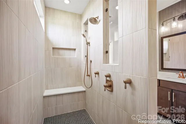 a bathroom with a shower