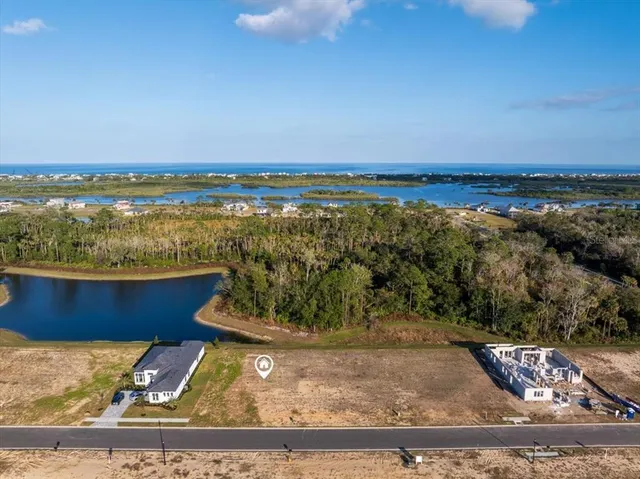 a view of a city and ocean view