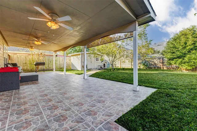 a view of a house with a patio