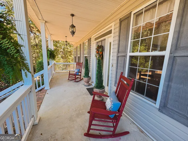 a view of outdoor space with seating area