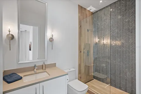 a kitchen with a stove and cabinets