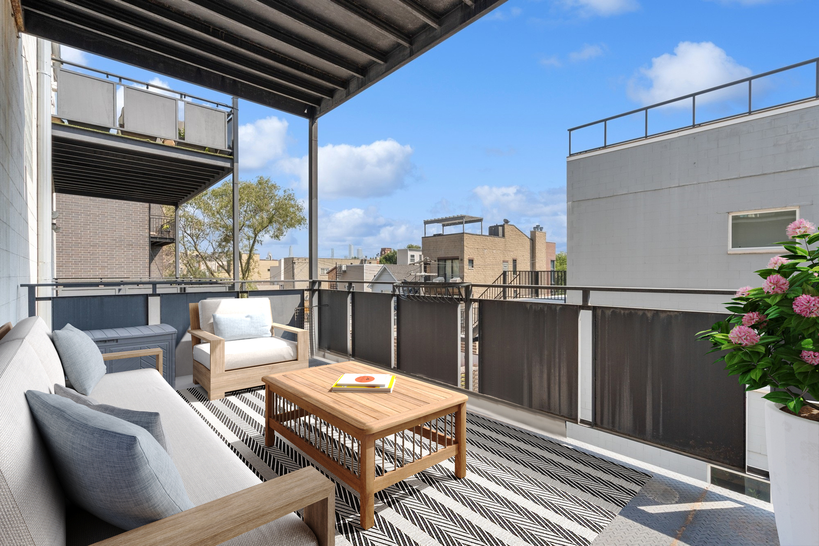 1555 North Wood Street, Unit 302 Chicago, IL 60622 - Photo 14 of 14 a balcony view with a seating space