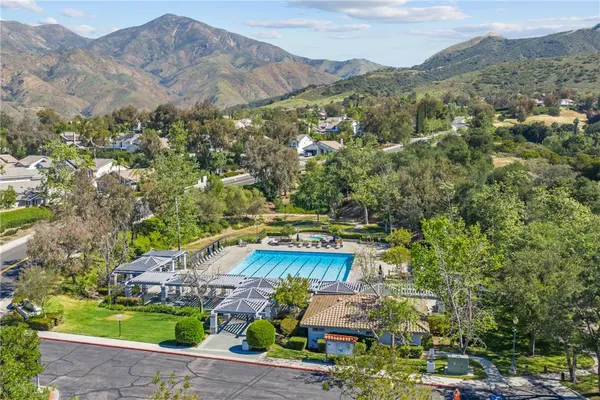 an aerial view of a house
