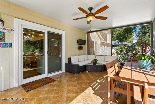 a backyard of a house with barbeque oven