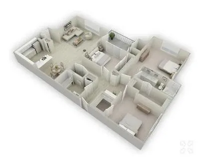 a view of a kitchen with an empty space and a fireplace