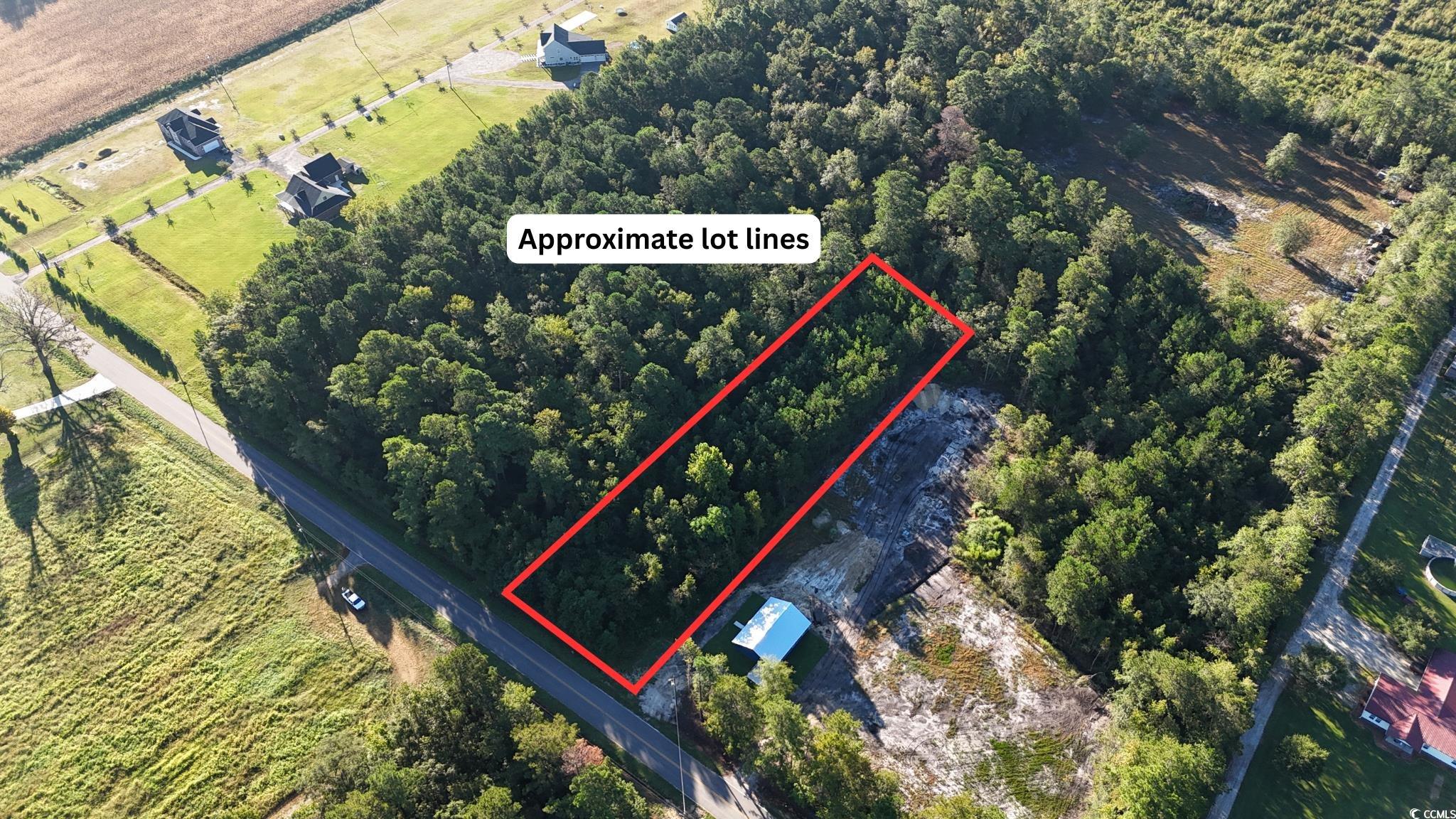 Tbd Hughes Gasque Road Aynor, SC 29511 - Photo 6 of 7 View of rural area with property boundaries highlighted and a forest