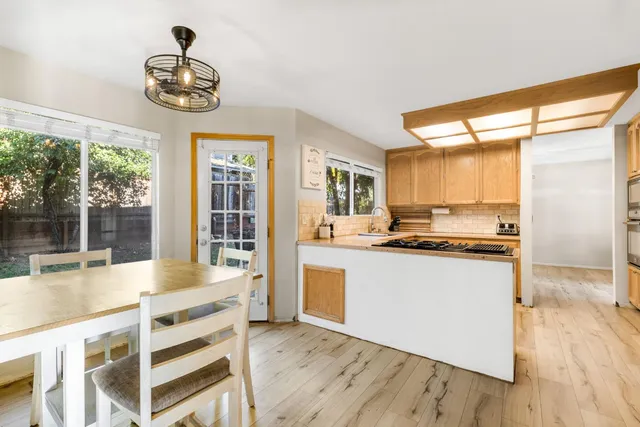 a living room with furniture