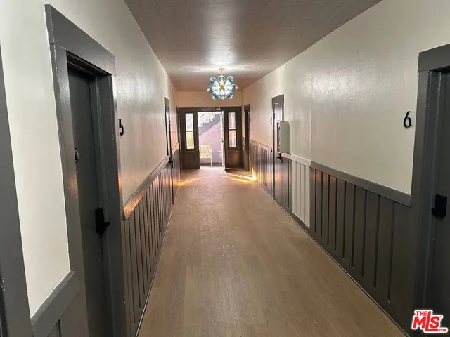 a view of gallery with stairs