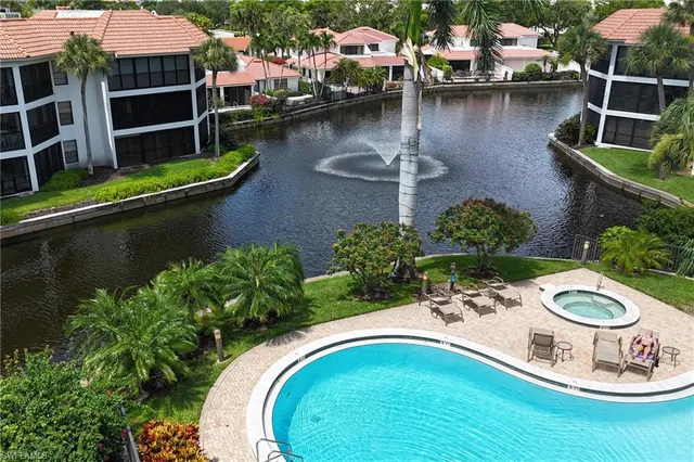a view of a lake with a house