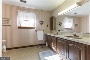 220 Robinson Road Salem, NJ 08079 - Photo 17 of 23 a spacious bathroom with a granite countertop sink and a mirror