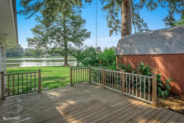 a view of a wooden deck