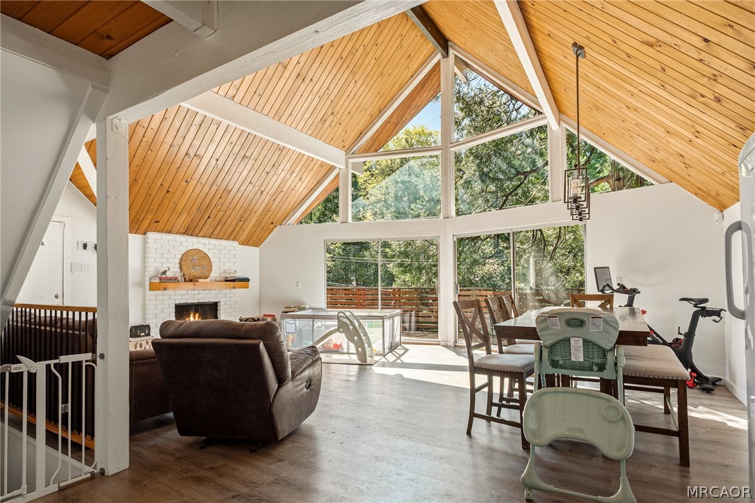 316 Pioneer Road Lake Arrowhead, CA 92352 - Photo 1 of 35 a view of living room with furniture and floor to ceiling window