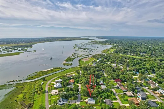 a view of a lake with a beach