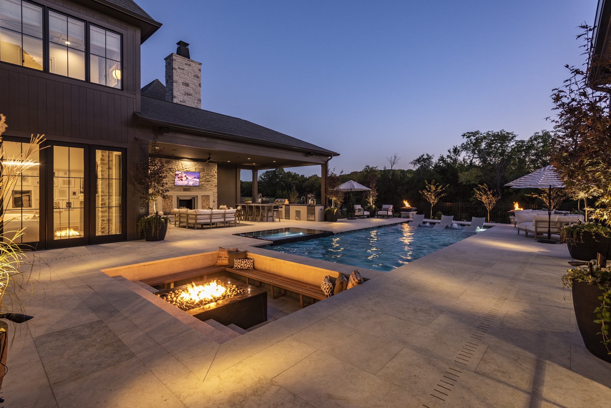 1549 Sunset Road Brentwood, TN 37027 - Photo 32 of 43 a view of a swimming pool with an outdoor space and seating area
