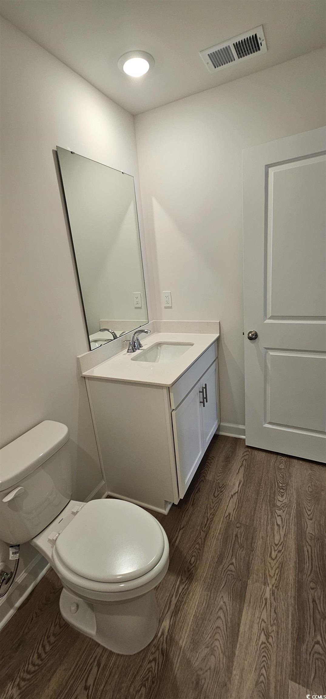 8233 Vibrant Loop Columbia, SC 29209 - Photo 31 of 40 Bathroom with dark wood-style floors, vanity, and recessed lighting