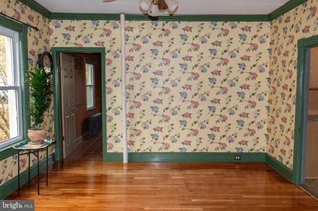 a living room with a couch and a rug