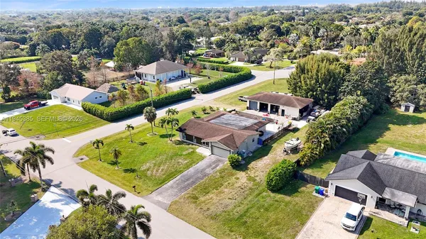 an aerial view of swimming pool