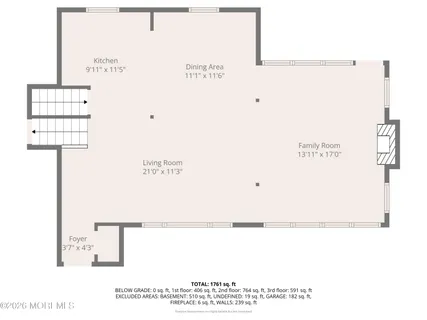 a picture of a room with furniture and refrigerator