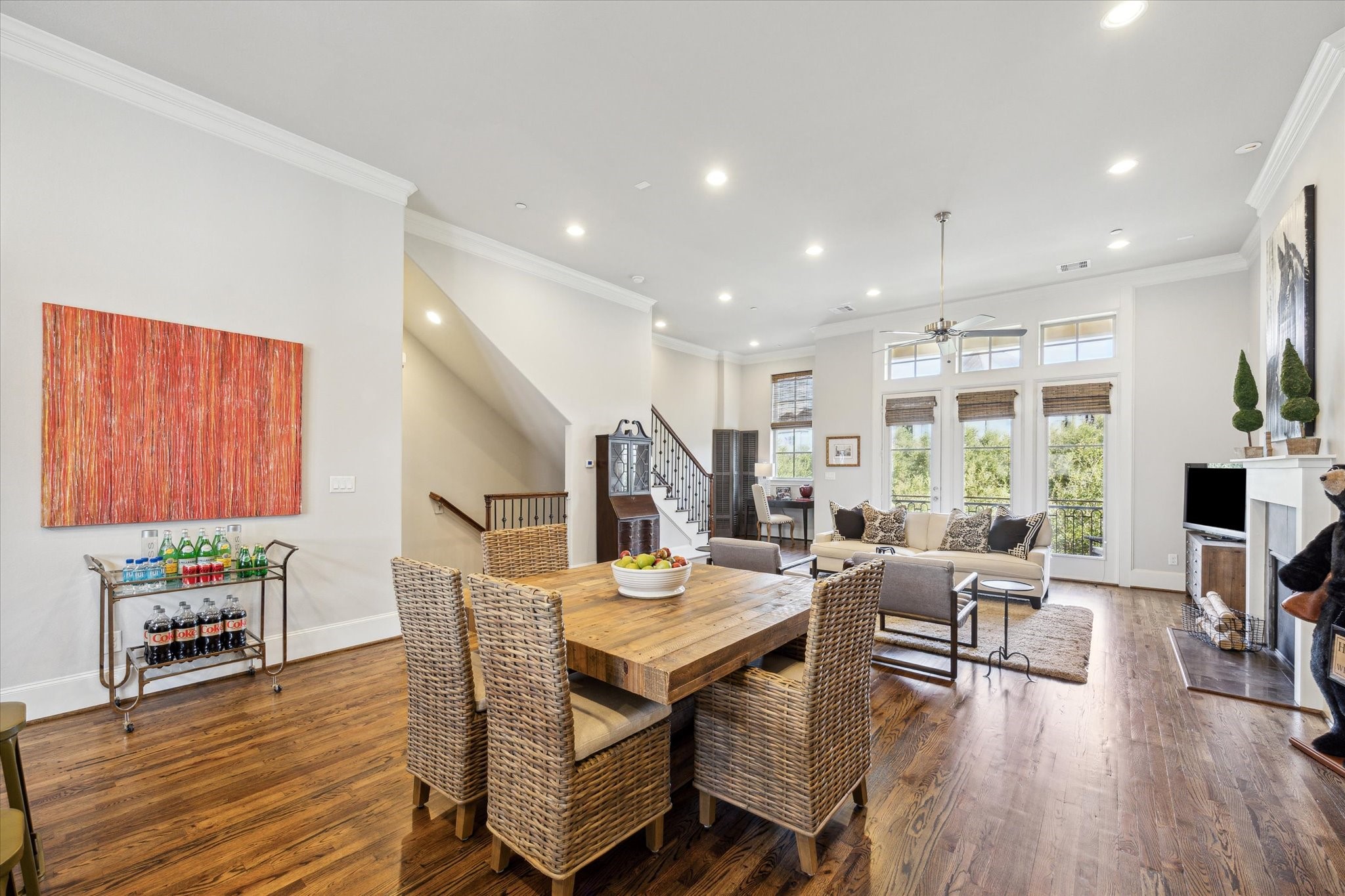 9634 Kings Cross Station Houston, TX 77045 - Photo 9 of 24 a view of a dining room with furniture window and wooden floor