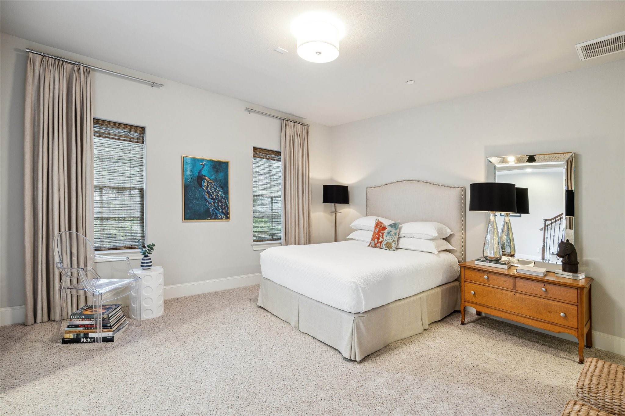 9634 Kings Cross Station Houston, TX 77045 - Photo 10 of 24 a bedroom with a bed and a night stand