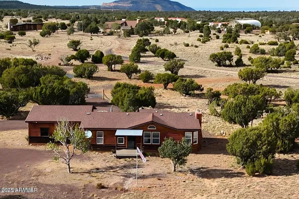 an aerial view of a house