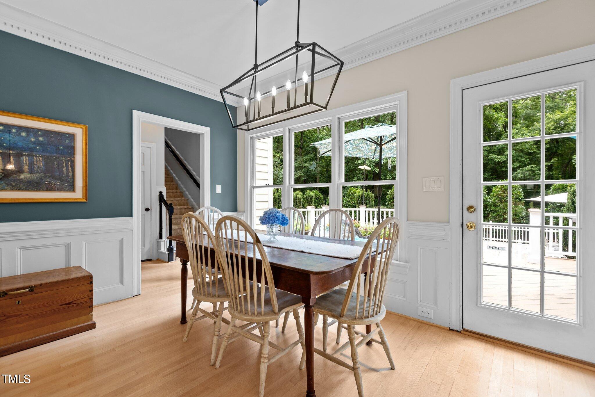 300 Key Court Raleigh, NC 27614 - Photo 26 of 85 a view of a dining room with furniture window and outside view