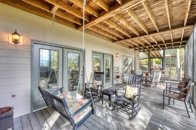a outdoor space with lots of tables and chairs