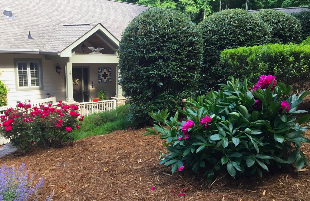 197 Eagles View Road Hayesville, NC 28904 - Photo 50 of 53 a view of a house with a flower garden