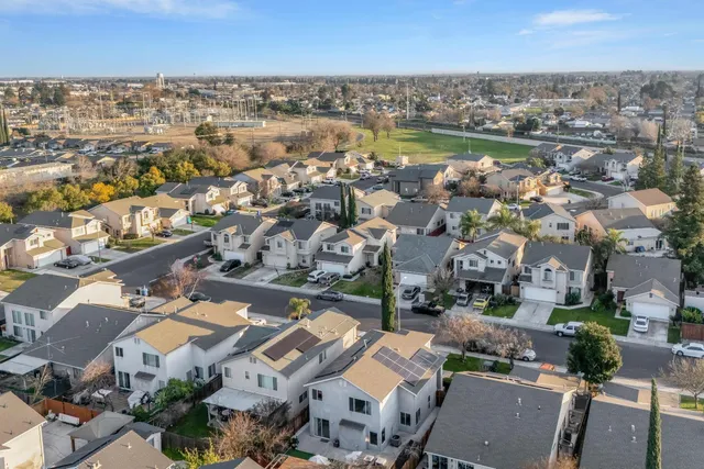 an aerial view of a city