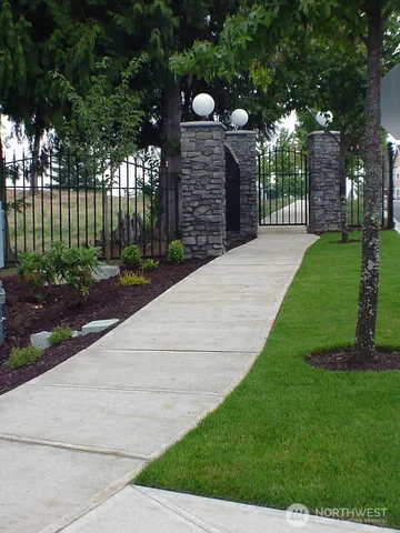 a view of street with trees around