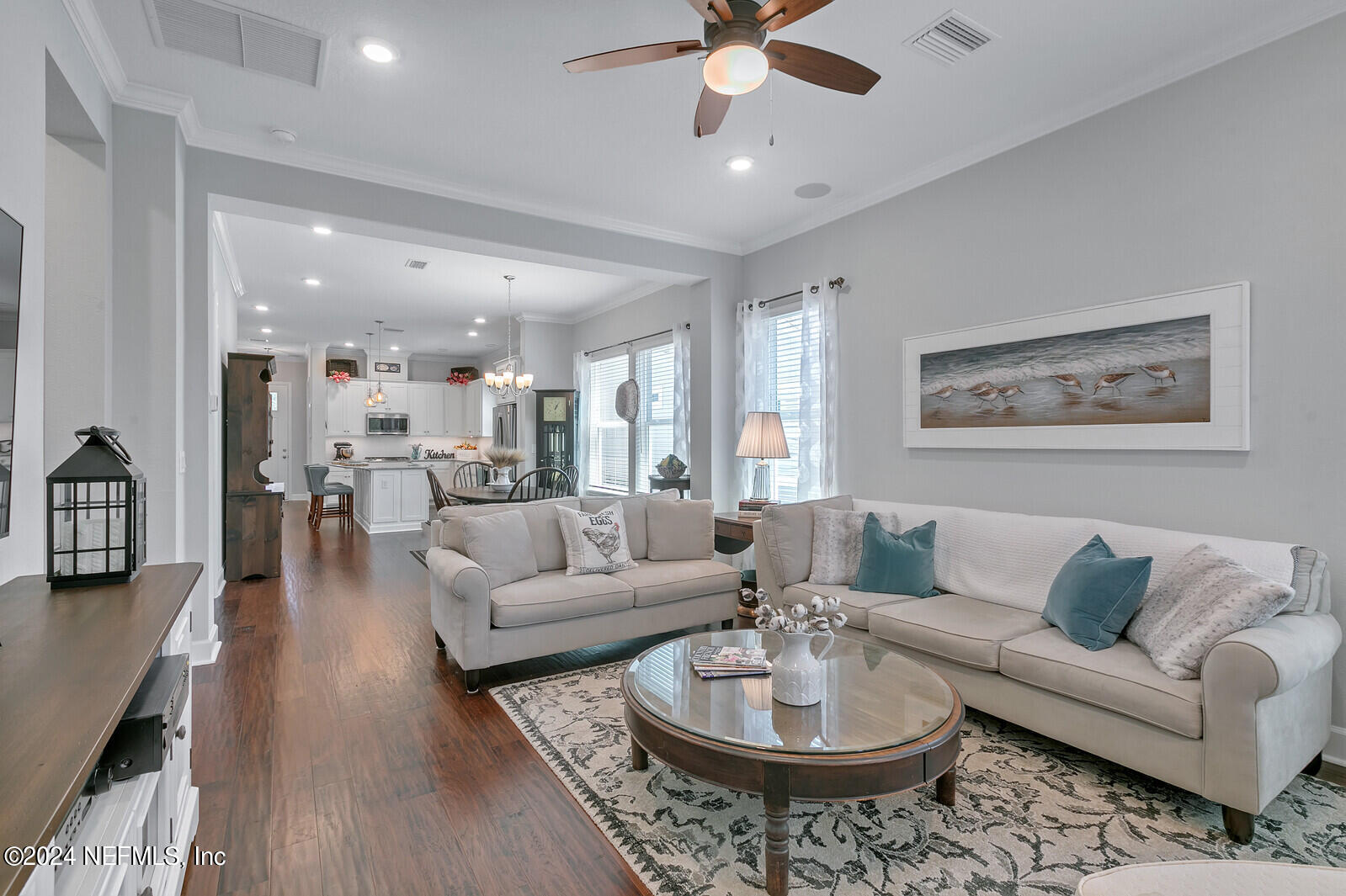 223 Chalet Ct Street St. Augustine, FL 32092 - Photo 17 of 45 a living room with furniture and a view of kitchen