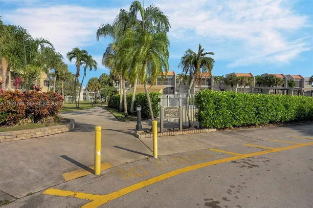 a palm tree sitting on the side of the road