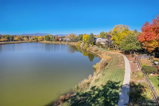 a view of a lake with outdoor space