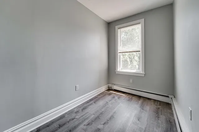 an empty room with a window