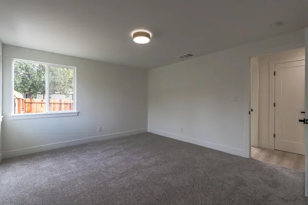 an empty room with a window