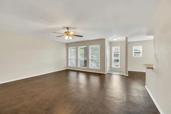 a living room with a fireplace